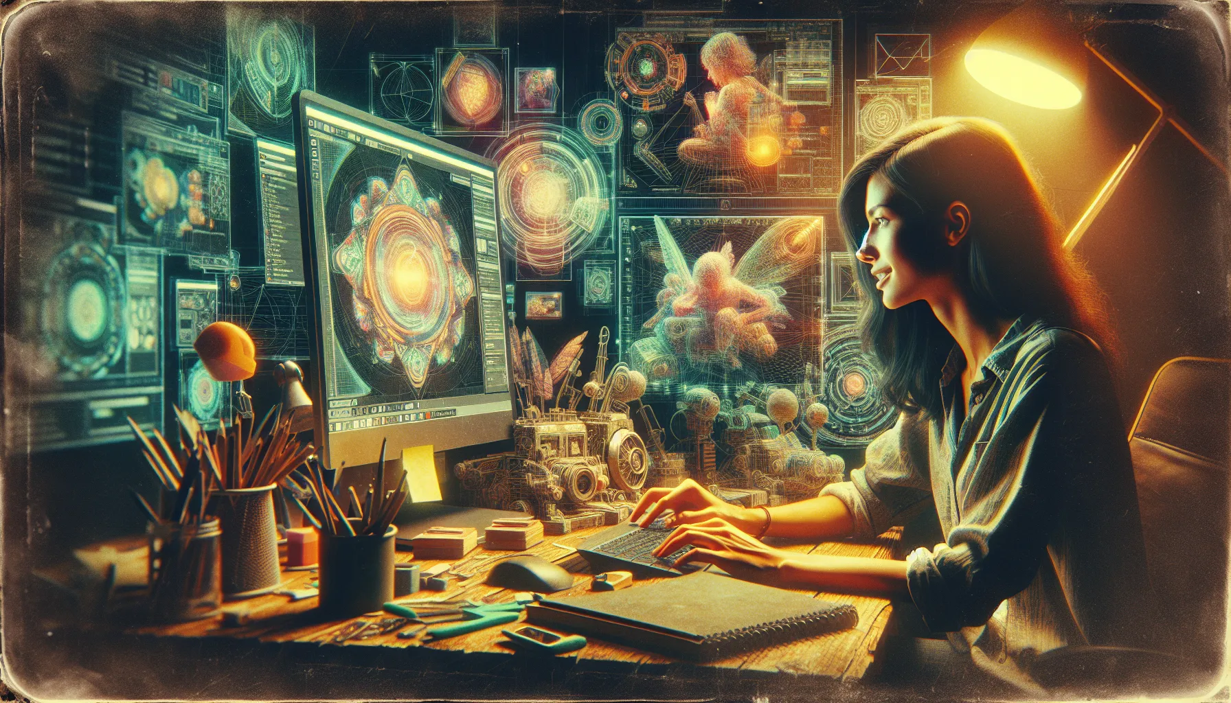 Woman and her pc